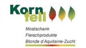 Mostschank Familie Kornfell "Binishofer", © Familie Kornfell Logo der Mostschank Familie Kornfell mit Blättern und Text in grüner Schriftfarbe.