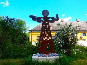 Die Franziskusstatue am Uferweg in Bad Erlach, © Johann Weik